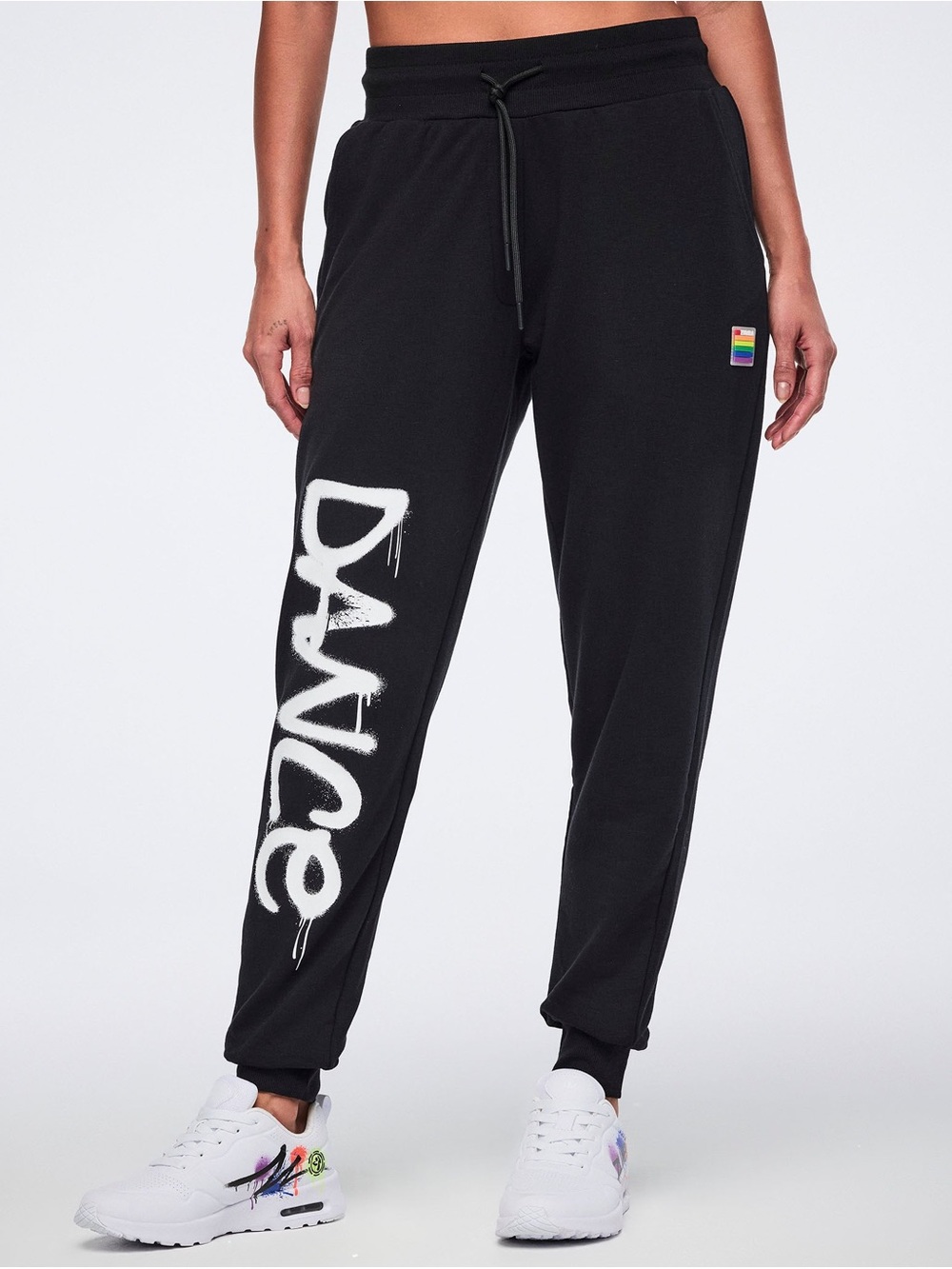 Zumba Fitness Black Track Joggers with White Logo